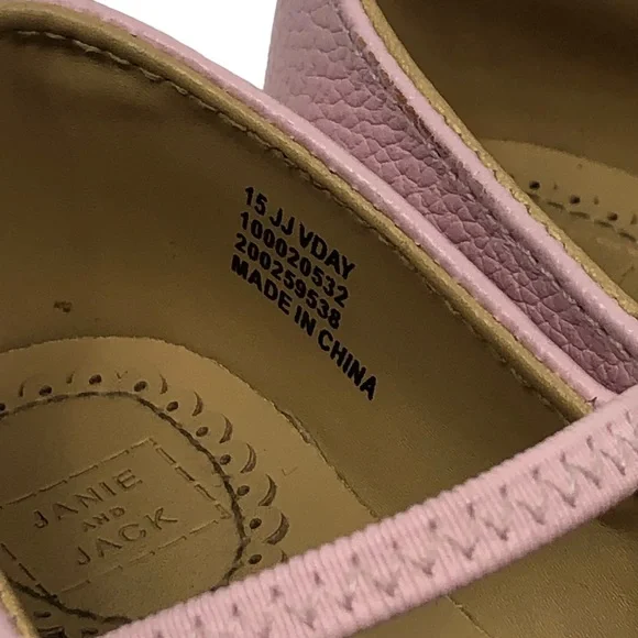 Janie and Jack Pink Ballet Flats with Black Patent Cap Toe size 7 - Picture 5 of 14